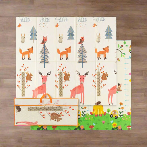 Extra Large Baby Floor Mat with Carry Bag - Deer/Giraffe Design (200 x 180cm) - Little and Giant Explorers Costway