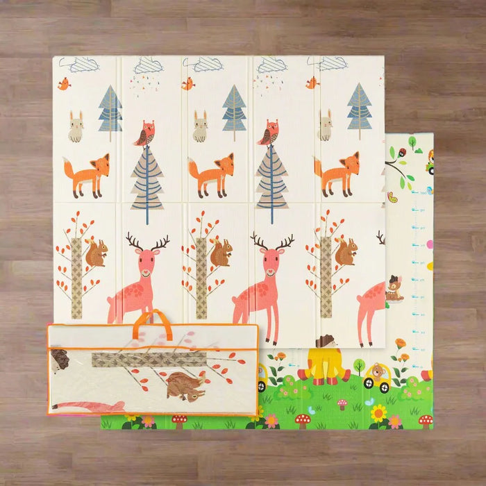 Extra Large Baby Floor Mat with Carry Bag - Deer/Giraffe Design (200 x 180cm) - Little and Giant Explorers Costway