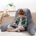 Bed Rest Reading Pillow Grey | Memory Foam Comfort with Storage - Little and Giant Explorers Costway