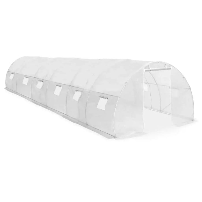 Extra-large walk-in polytunnel greenhouse with mesh windows and heavy-duty PE cover