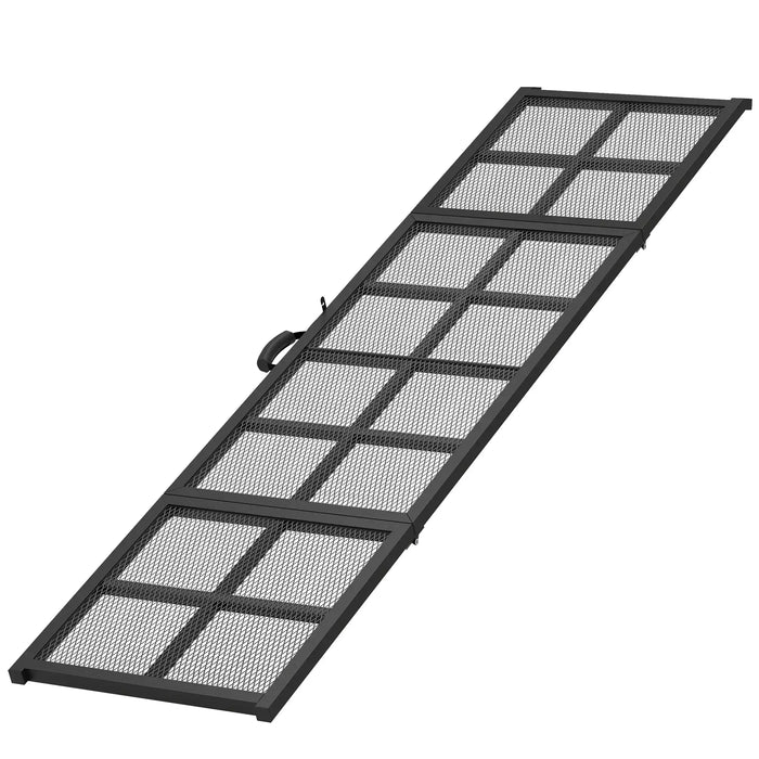 Black metal pet ramp on a white background