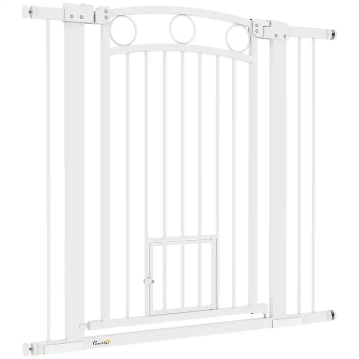 Extra Tall and Wide Pet Gate with Cat Door | 96cm High - Double Lock System PAWHUT - Little and Giant Explorers PawHut