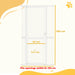 White safety gate with measurements 180 cm height, 56 cm width, fits openings 76-104 cm