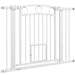 Extra Wide Pet Gate with Cat Door | Adjustable Dog Stair Gate - Pressure or Drill Mount PAWHUT - Little and Giant Explorers PawHut