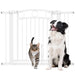 Extra Wide Pet Gate with Cat Door | Adjustable Dog Stair Gate - Pressure or Drill Mount PAWHUT - Little and Giant Explorers PawHut