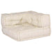Cream-colored quilted pet bed on a white background
