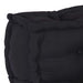 Black quilted bean bag chair on a white background