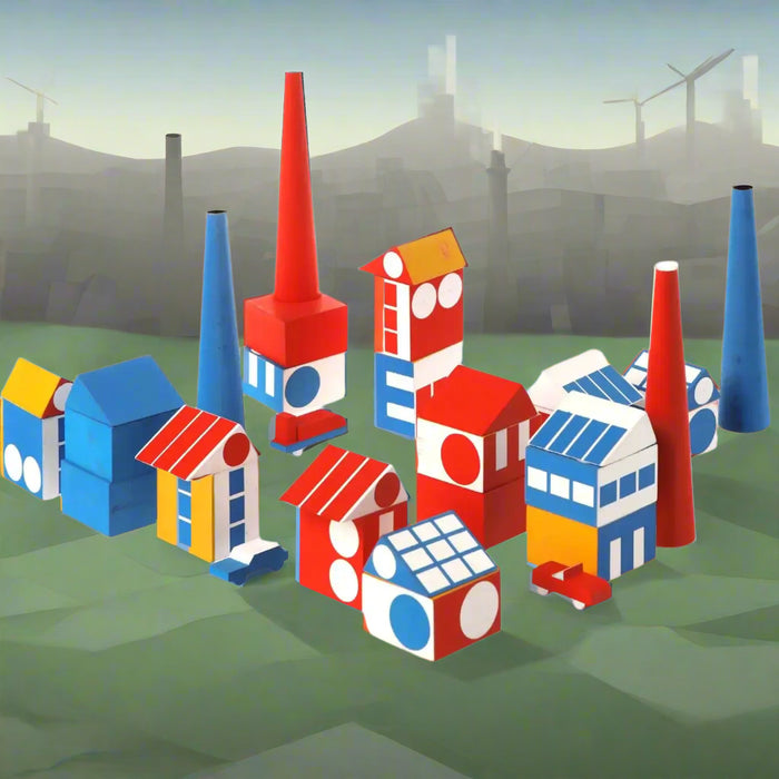 Modular Block Explorers Factory Town Wooden Building Blocks — Little and Giant Explorers