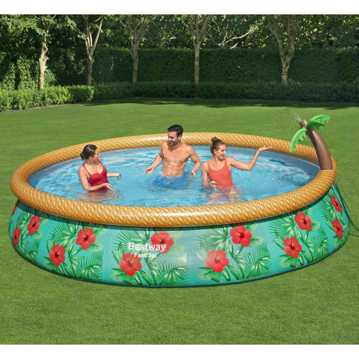 Fast Set Inflatable Paradise Palms Pool Set (457 x 84cm) - Little and Giant Explorers Bestway