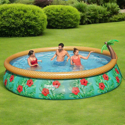 Fast Set Inflatable Paradise Palms Pool Set (457 x 84cm) - Little and Giant Explorers Bestway