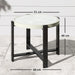 Faux Marble Tempered Glass Top Garden Table 60cm - Little and Giant Explorers Outsunny