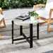 Faux Marble Tempered Glass Top Garden Table 60cm - Little and Giant Explorers Outsunny