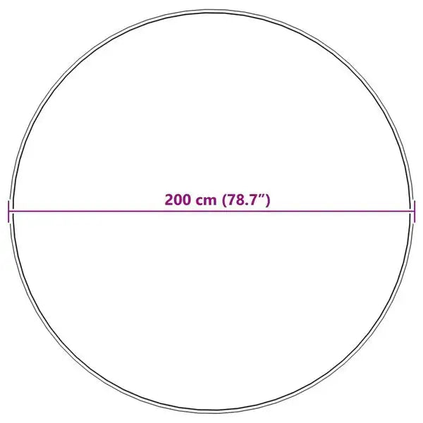 Circle with a diameter of 200 cm (78.7 inches) on a white background