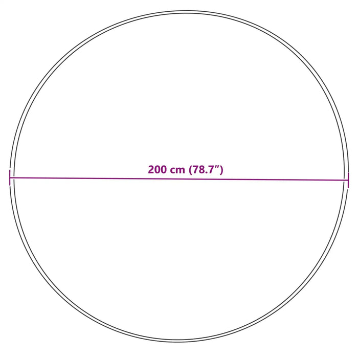 Circle with a diameter of 200 cm (78.7 inches) on a white background