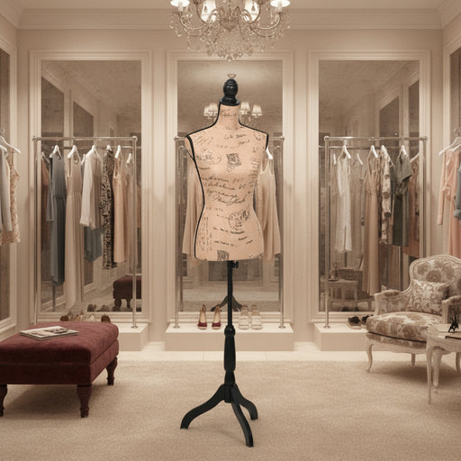 Ladies Bust Display Bust in Jute and Brown/Black - Little and Giant Explorers vidaXL