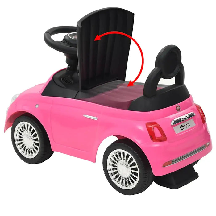 Fiat 500 Ride-On Car - Pink | Officially Licensed Toddler Push Car with Storage VIDAXL - Little and Giant Explorers
