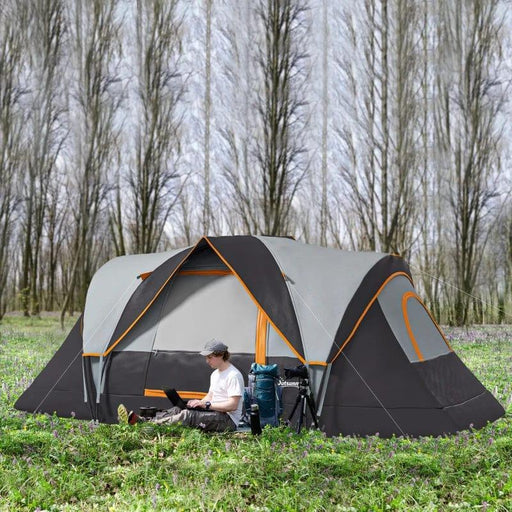 Fibreglass & Steel Frame Camping Tent with Bag (5-6 persons) - Little and Giant Explorers Outsunny