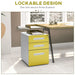 Filing Cabinet | 3 Drawers and Anti-Tilt System (Yellow Edition) - Little and Giant Explorers Vinsetto
