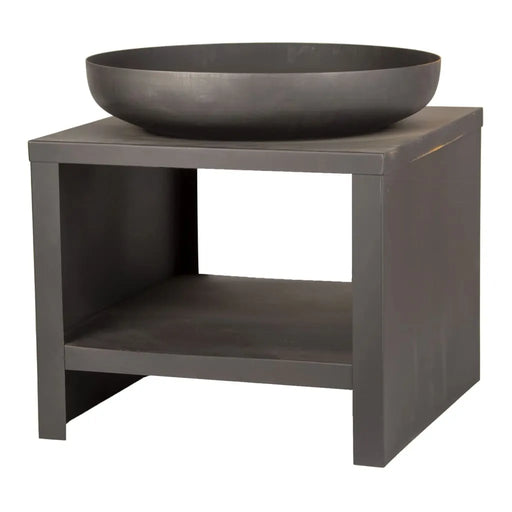 Fire Bowl with Wood Storage in Black 62cm - Little and Giant Explorers Esschert Design