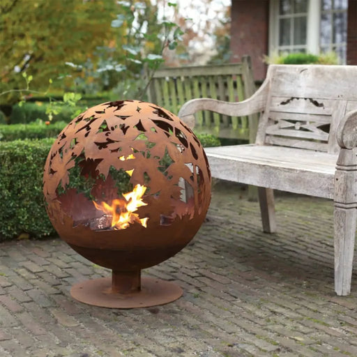 Fire Pit - Laser Cut Leaves in Rust - Little and Giant Explorers Esschert Design