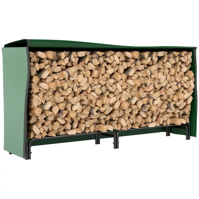 Firewood Log Storage Rack with Waterproof Cover | 200x99cm - 0.6m³ Capacity OUTSUNNY - Little and Giant Explorers Outsunny