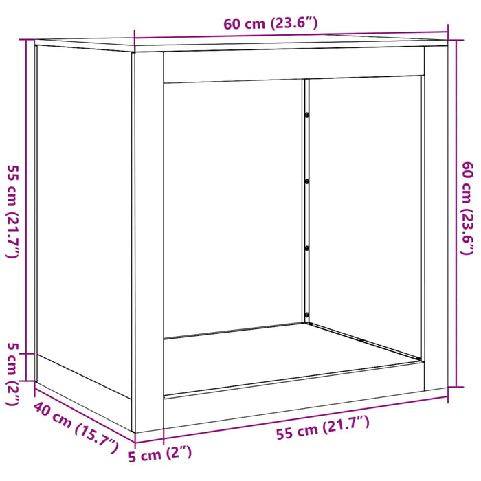 Firewood Rack in Anthracite (60 x 40 x 60cm) - Little and Giant Explorers vidaXL