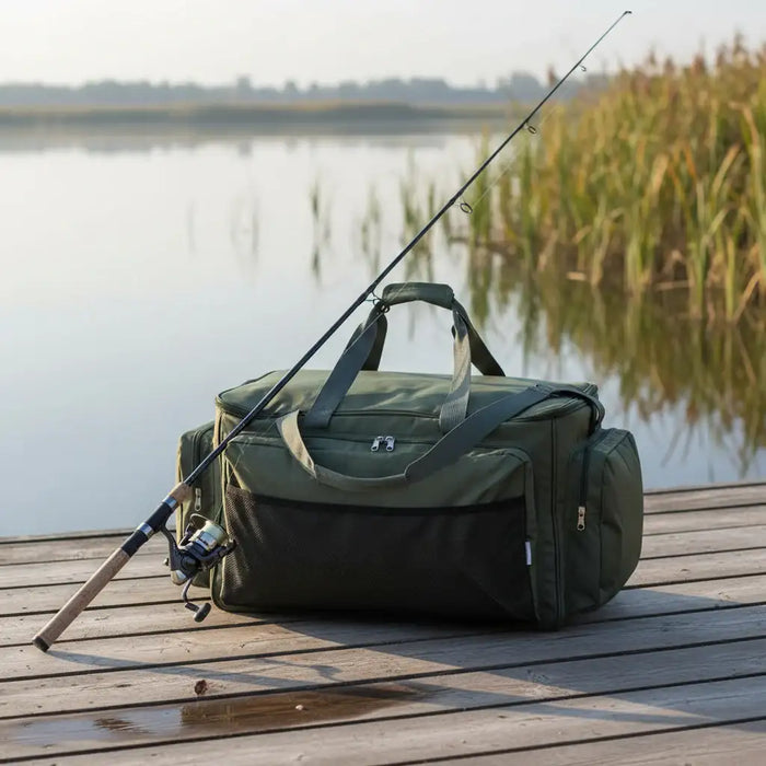 vidaXL Fishing Bag Waterproof Dark Green Oxford Fabric - Little and Giant Explorers Little and Giant Explorers