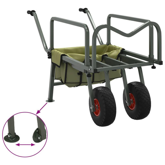 Fishing Trolley with 2 Wheels in Green - Little and Giant Explorers vidaXL