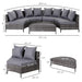 4-Seater Half-Round Garden Sofa Set with Thickened Cushions - Little and Giant Explorers Outsunny