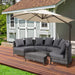 4-Seater Half-Round Garden Sofa Set with Thickened Cushions - Little and Giant Explorers Outsunny