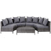 4-Seater Half-Round Garden Sofa Set with Thickened Cushions - Little and Giant Explorers Outsunny