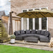 4-Seater Half-Round Garden Sofa Set with Thickened Cushions - Little and Giant Explorers Outsunny