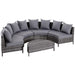 4-Seater Half-Round Garden Sofa Set with Thickened Cushions - Little and Giant Explorers Outsunny