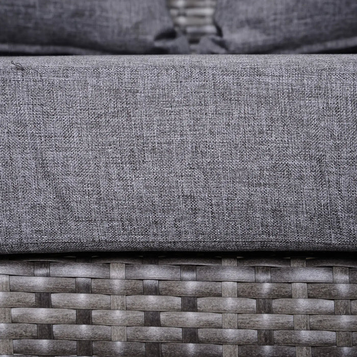 4-Seater Half-Round Garden Sofa Set with Thickened Cushions - Little and Giant Explorers Outsunny