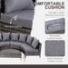 4-Seater Half-Round Garden Sofa Set with Thickened Cushions - Little and Giant Explorers Outsunny
