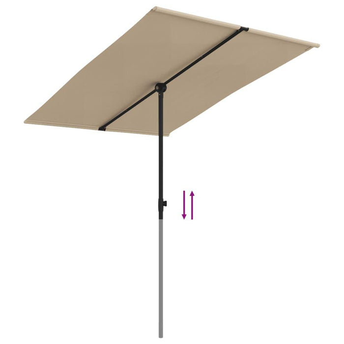 Flat Top Outdoor Parasol with Aluminium Pole (2 x 1.5m) - Little and Giant Explorers vidaXL