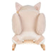 Plush animal-shaped chair with wooden legs on a white background