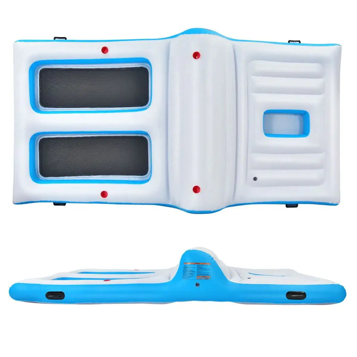 Floating Island Lounger | 4–6 Person Inflatable Pool Platform with Ice Chest COSTWAY - Little and Giant Explorers Costway