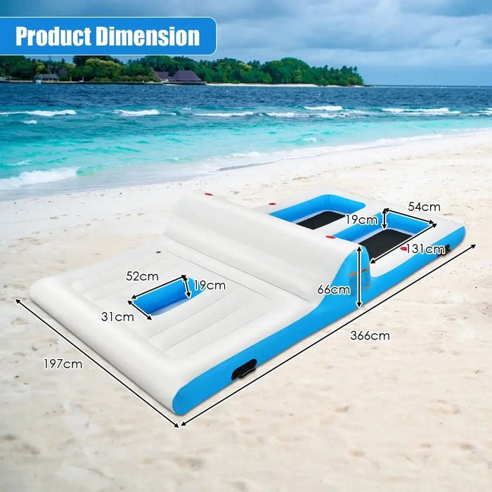 Floating Island Lounger | 4–6 Person Inflatable Pool Platform with Ice Chest COSTWAY - Little and Giant Explorers Costway