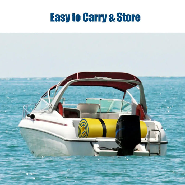 Floating Water Pad – Yellow | Tear-Resistant Floating Mat with Rolling Pillow COSTWAY - Little and Giant Explorers Costway