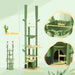 Tall Adjustable Floor to Ceiling Cat Tree with Scratching Posts - Little and Giant Explorers PawHut