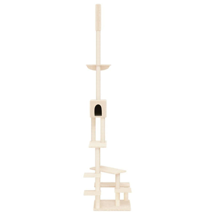 Floor to Ceiling Cat Tree in Cream - Little and Giant Explorers vidaXL