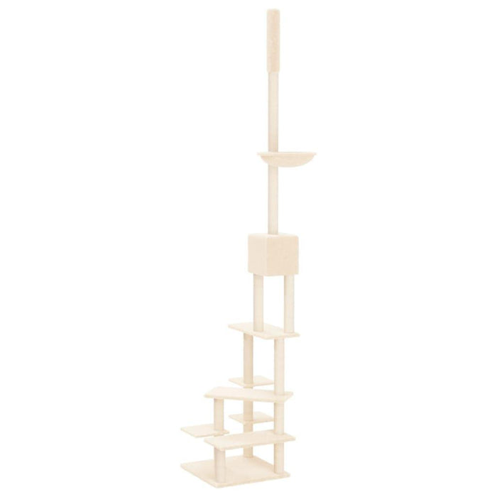 Floor to Ceiling Cat Tree in Cream - Little and Giant Explorers vidaXL