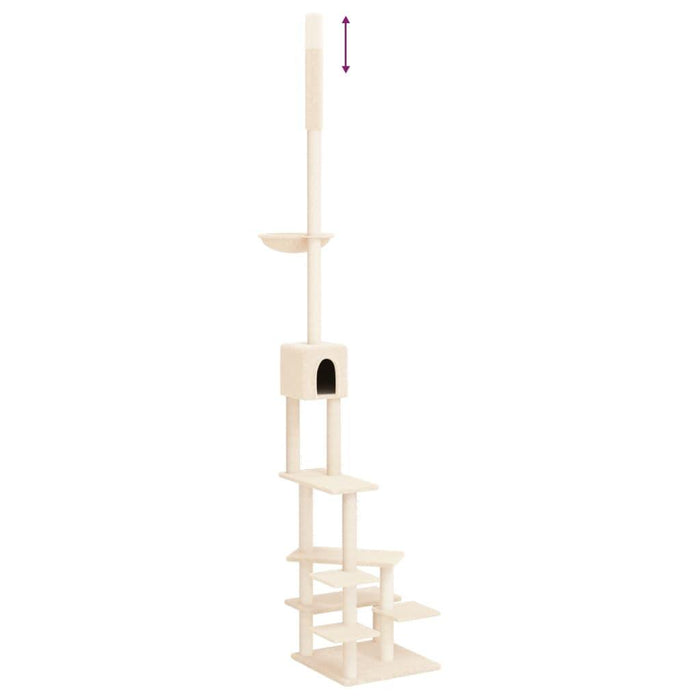 Floor to Ceiling Cat Tree in Cream - Little and Giant Explorers vidaXL