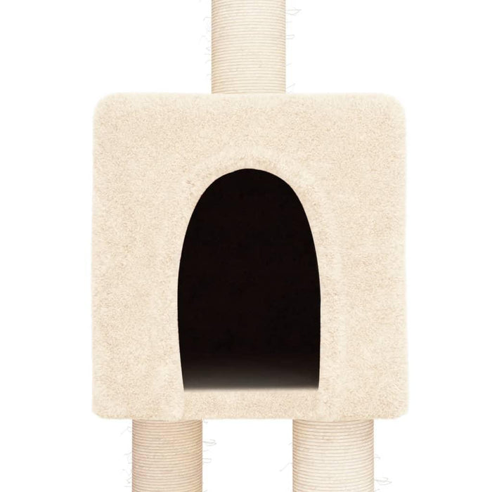 Floor to Ceiling Cat Tree in Cream - Little and Giant Explorers vidaXL