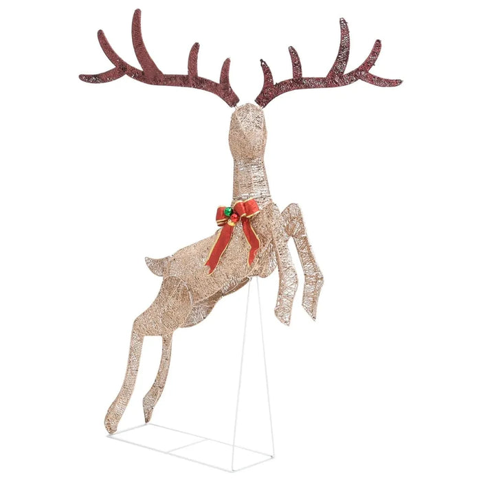 Flying Reindeer Christmas Decoration 120 Warm White LEDs in Gold - Little and Giant Explorers vidaXL