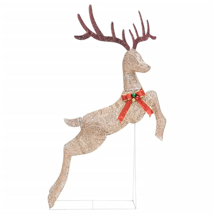 Flying Reindeer Christmas Decoration 120 Warm White LEDs in Gold - Little and Giant Explorers vidaXL