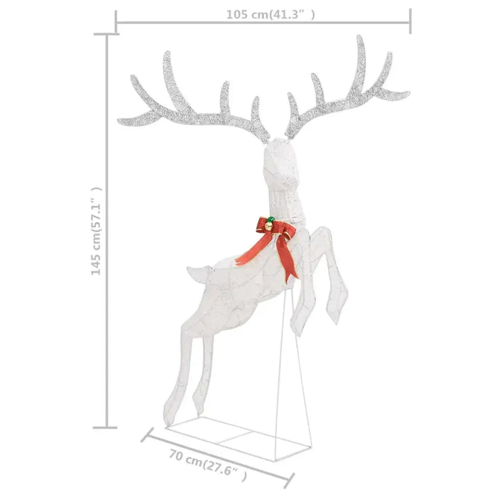 Flying Reindeer Christmas Decoration 120 Cold White LEDs in White - Little and Giant Explorers vidaXL