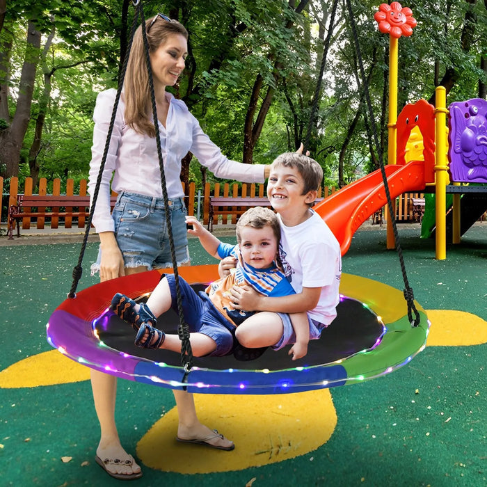 Flying Saucer Tree Swing with 8 Light Modes 100cm - Little and Giant Explorers Costway