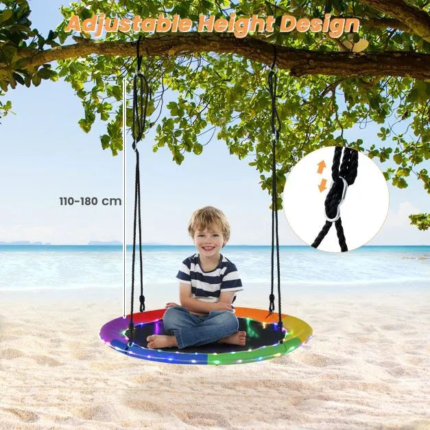 Flying Saucer Tree Swing with 8 Light Modes 100cm - Little and Giant Explorers Costway